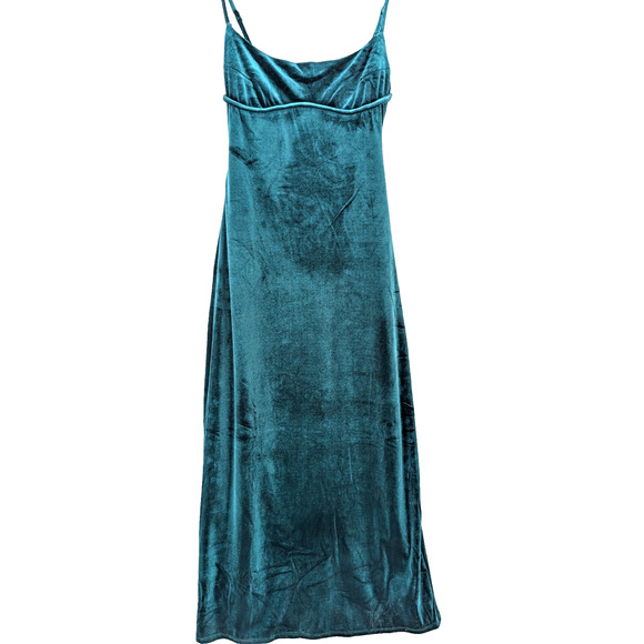 Emerald Green Regency Royalcore Whimsogoth Dark Fairy Empire Waist Midi Dress MD - Picture 1 of 10